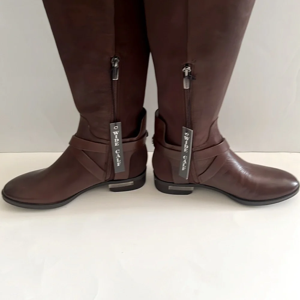 Vince Camuto Brown‎ Leather Boots Paton over the knee